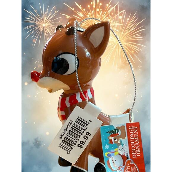 Ruz Character Arts RUDOLPH RED NOSED REINDEER 4" Ornament NWT - Picture 3 of 4